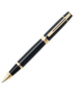 Sheaffer 300 Glossy Black Gold Trim Roller