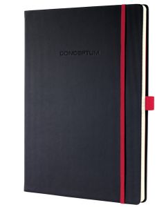 Sigel Conceptum Pure Notebook A4 Black Hard Cover Red Squared