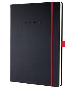 Sigel Conceptum Pure Notebook A4 Black Hard Cover Red Squared