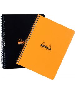 Rhodia Wirebound Spiral Notebook A4+ Lined Black
