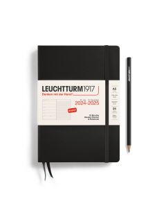 Leuchtturm1917 Weekly Planner & Notebook 18 Months 2024 - 2025 Medium Black