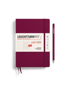 Leuchtturm1917 Weekly Planner & Notebook 18 Months 2024 - 2025 Medium Port Red