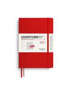 Leuchtturm1917 2027 Weekly Planner + Notes Medium Cherry