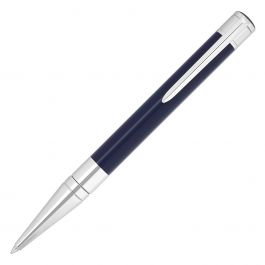 S.T. Dupont D-Initial Blue & Chrome Ballpoint Pen | Penworld