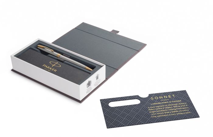 Parker Sonnet Brushed Steel GT Ballpoint Pen | Penworld » More