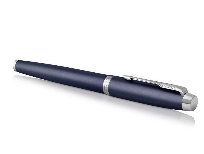 Parker Reflex Rollerball Pen - Blue With Chrome Trim, Bulk (No Refill), Made In UK, Vintage Style