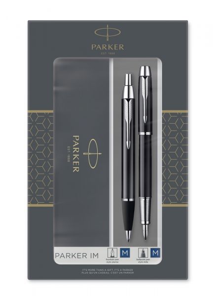 Parker IM Black CT Fountain Pen and Ballpoint Set | Penworld » More than stock, fast delivery
