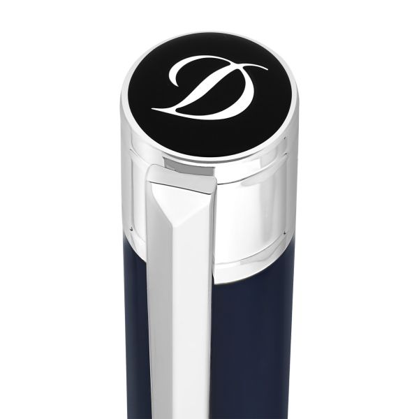 S.T. Dupont D-Initial Blue & Chrome Ballpoint Pen | Penworld