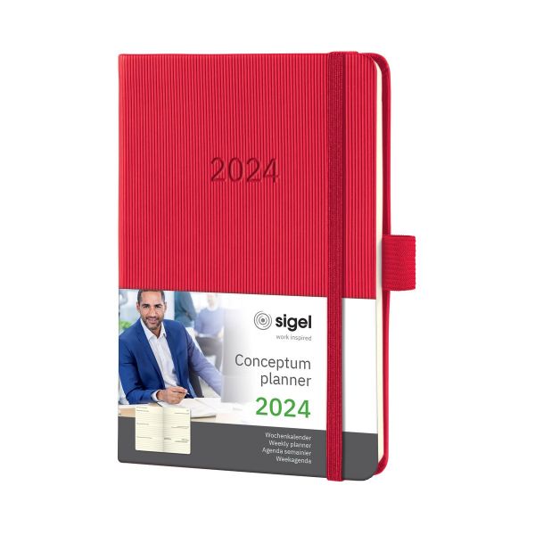 Sigel Conceptum 2024 Weekly Planner A6 Red Hard Cover  Penworld » More  than 10.000 pens in stock, fast delivery