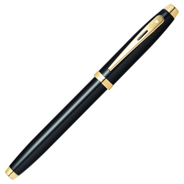 Sheaffer 100 Glossy Black Gold Trim Rollerball Pen Penworld
