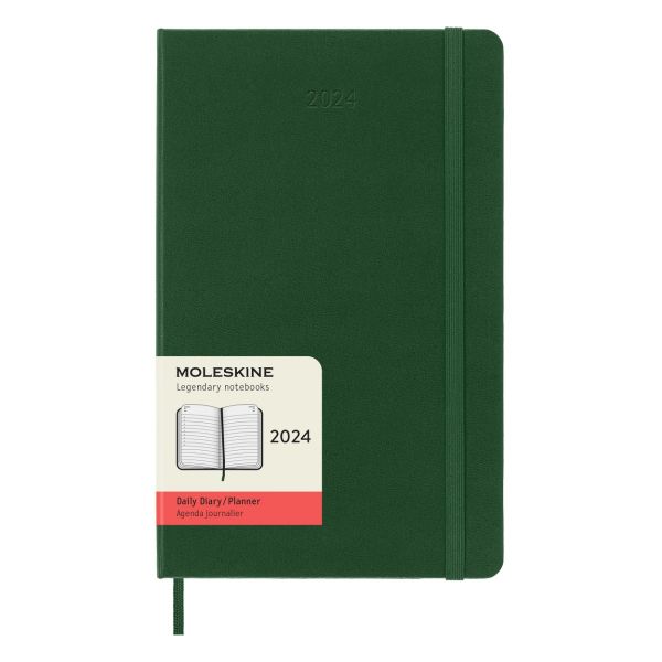 Moleskine Large Diary 2024 Daily Planner Myrthle Green Hard Cover