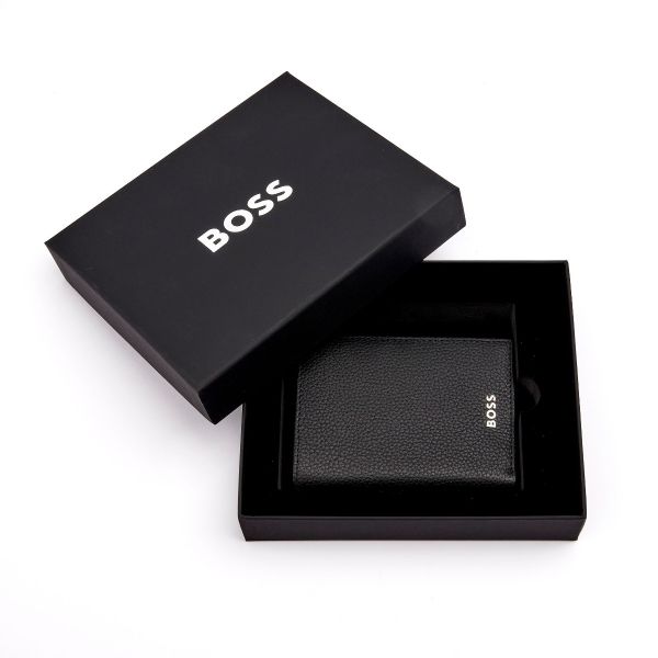 Hugo Boss Wallet Classic Grained Black with Flap and money pocket