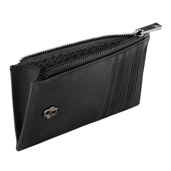 Hugo Boss Card Holder Double B Saffiano Black | Penworld