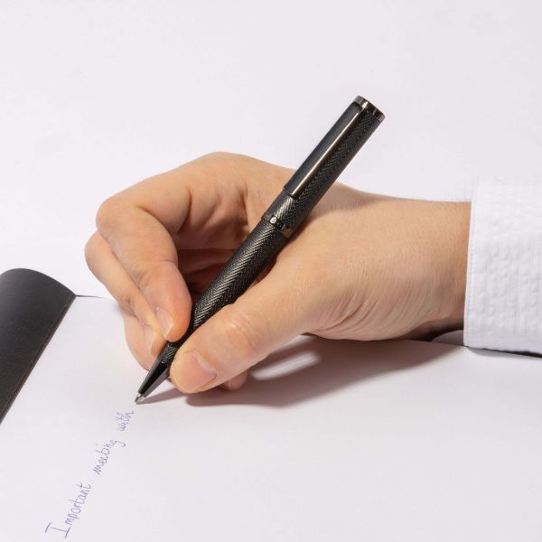 Hugo Boss Formation Herringbone Gun Ballpoint Pen | Penworld