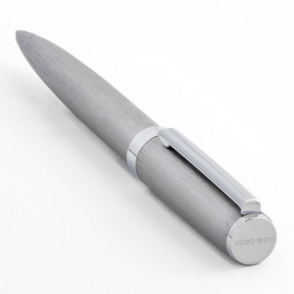 Hugo Boss グレー ボールペン 本体 Hugo Boss Gear Brushed Chrome Ballpoint Pen | Penworld » More than