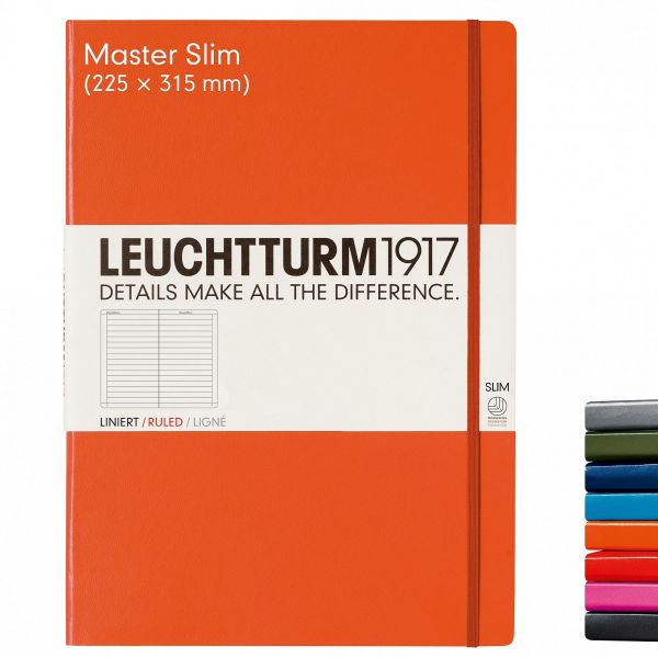 LEUCHTTURM1917 Carnet de notes à couverture rigide en pointillés Master Slim Noir