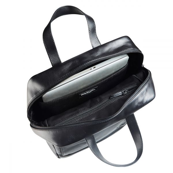 Maverick All Black Leather Backpack with 15.6' laptop compartment Maverick All Black Leather Backpack with 15.6' laptop compartment