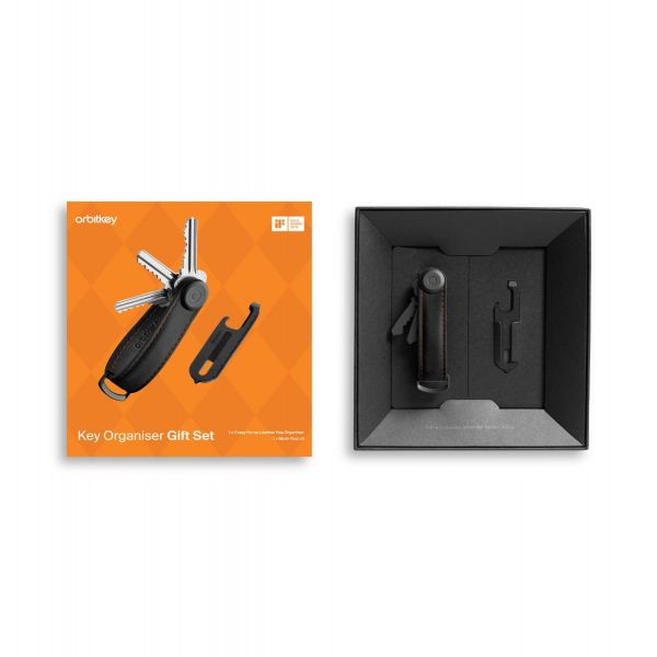 Orbitkey Crazy Horse Black with Orange Stitching Limited Edition