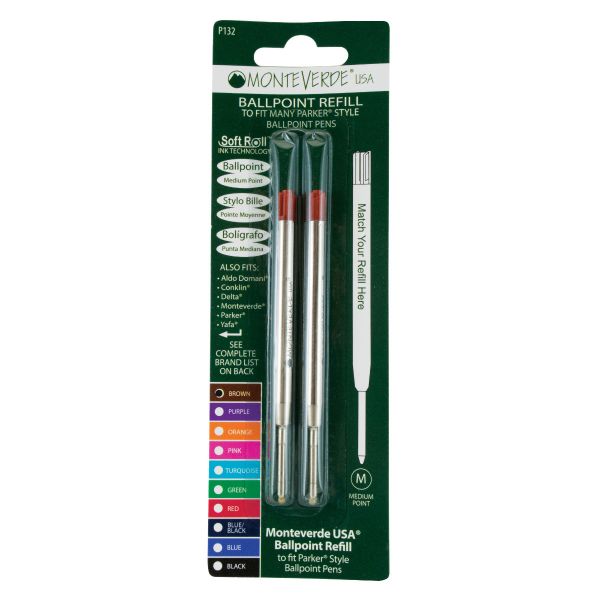 Monteverde Ballpoint Refill Parker-Type G2 Medium Brown (2 pack)