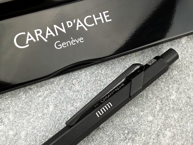 Caran d'Ache 849 Black Code with an engraved logo