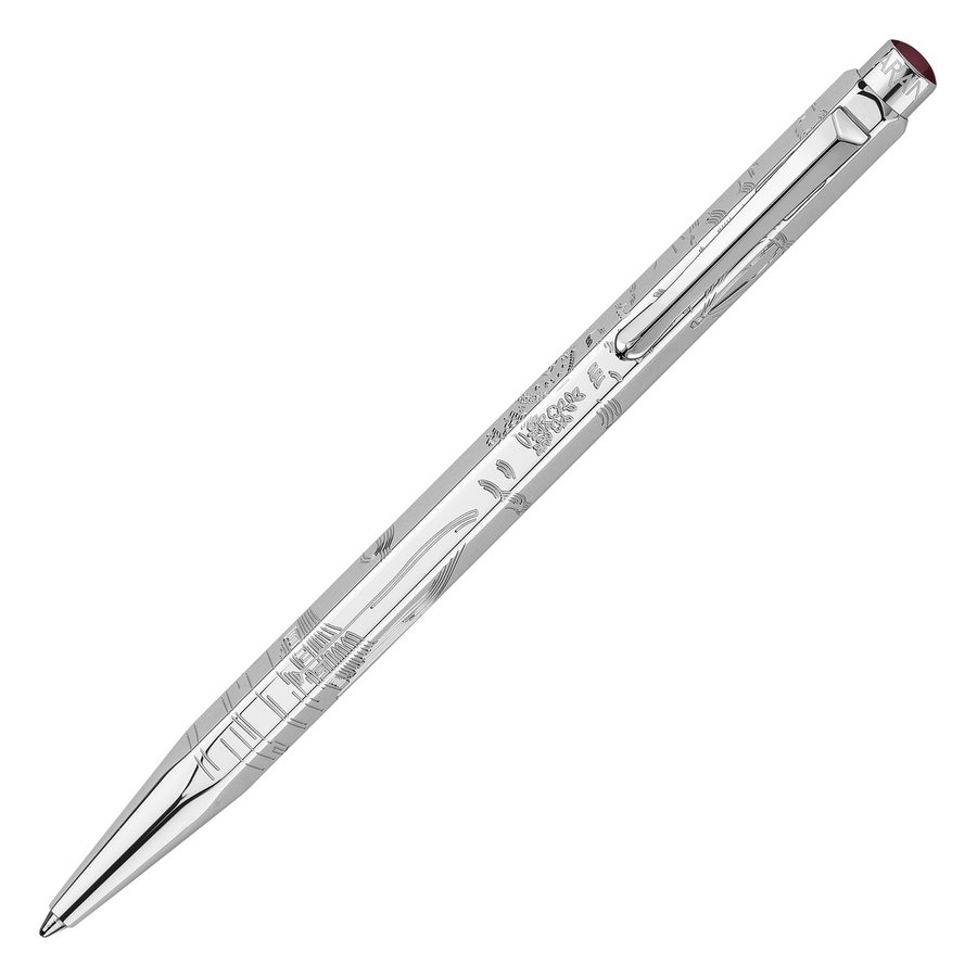 Ecridor ballpoint pen with a guilloché of the flower clock and the Jet d'Eau